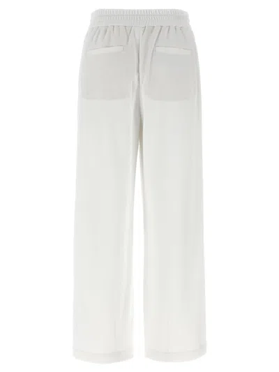 Brunello Cucinelli Hose Mit Elastischem Bund In White