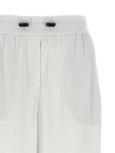 Brunello Cucinelli Hose Mit Elastischem Bund In White