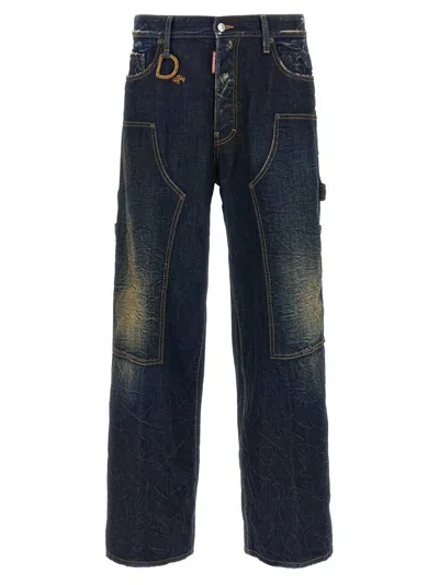Dsquared2 Relaxed Fit Workwear Trousers In Black