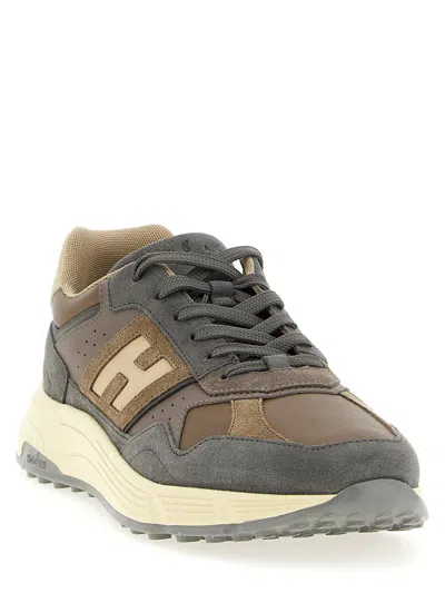 Hogan Perforated Lightweight Sneakers Rubber Sole In Gray
