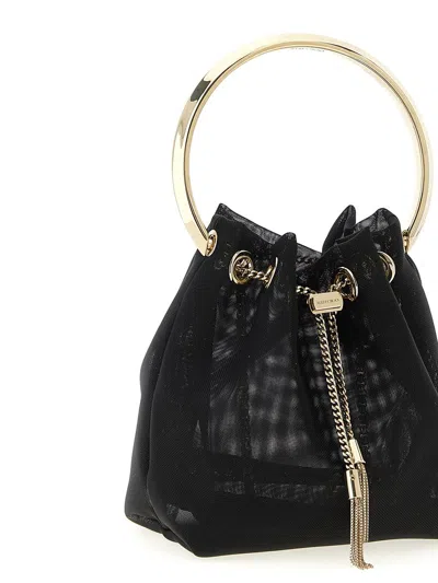 Jimmy Choo Leather Bucket Bag Metallic Handle