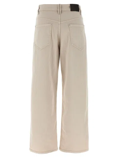 Brunello Cucinelli Loose Barrel Jeans Gray In Neutral