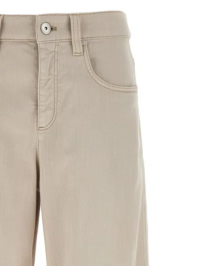 Brunello Cucinelli Loose Barrel Jeans Gray In Neutral