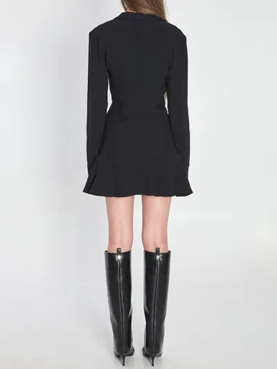 Attico Mini Dress With Deep V-neck In Black