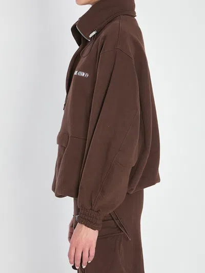 Attico Oversized Blouson With High Collar In Brown