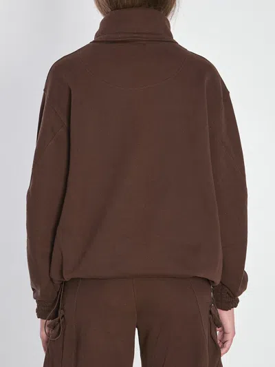 Attico Oversized Blouson With High Collar In Brown