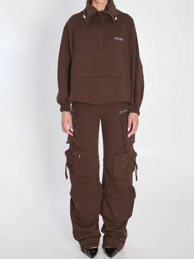 Attico Oversized Blouson With High Collar In Brown