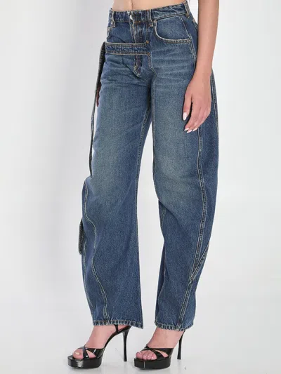 Jean Paul Gaultier Strap Jeans In Denim