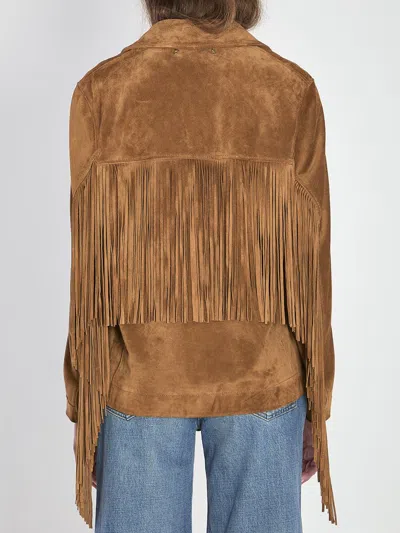 Golden Goose Women Olinda Fringed Jacket In Brown