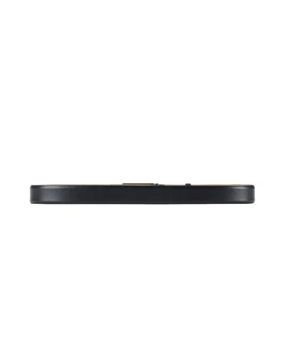 Elisabetta Franchi Black Leather Belt With Logo Plaque In Black