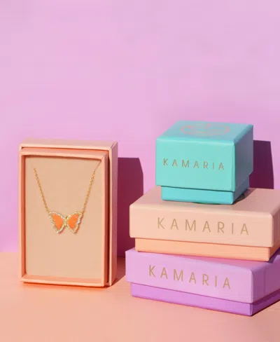Kamaria Butterfly Necklace With Lab-grown Opal In 14k Gold Plated Sterling Silver