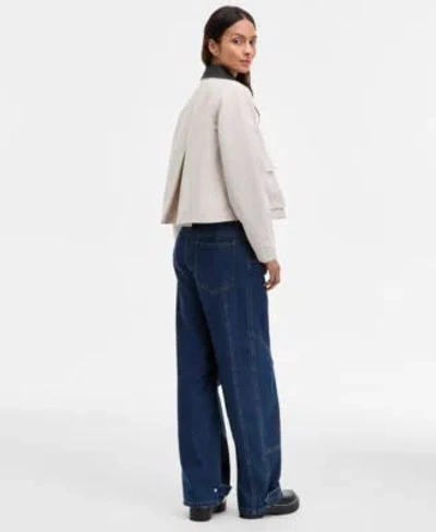 Steve Madden Justina Jacket Tre Denim High Rise Wide Leg Jeans