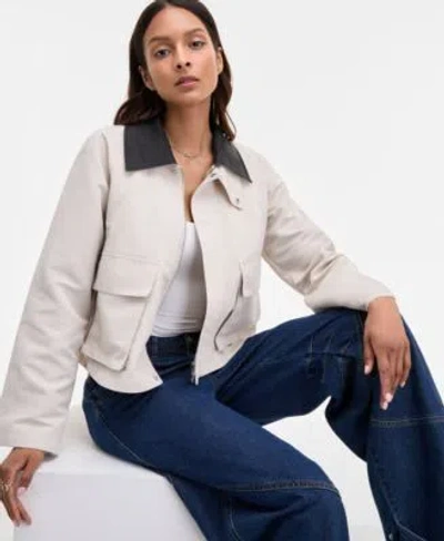Steve Madden Justina Jacket Tre Denim High Rise Wide Leg Jeans