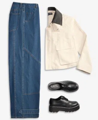 Steve Madden Justina Jacket Tre Denim High Rise Wide Leg Jeans