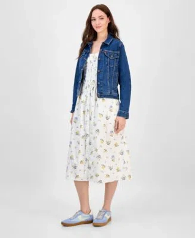 Levi's Levis Womens Original Denim Trucker Jacket Adore Midi Dress