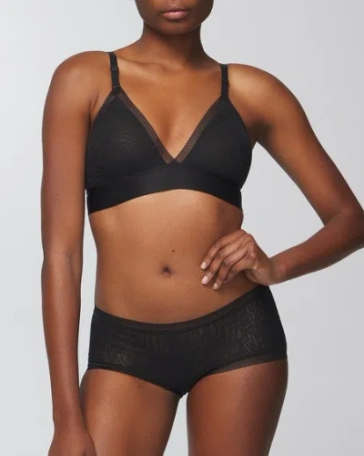 Soma Women's  Boyshort Panty With Stretch Lace In Gray Size Medium
