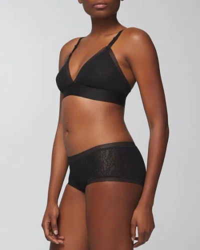 Soma Women's  Boyshort Panty With Stretch Lace In Gray Size Medium