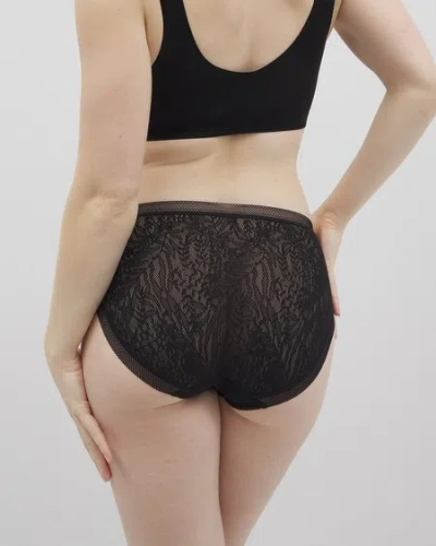 Soma Women's  High-leg Panty With Stretch Lace In Gray Size Large