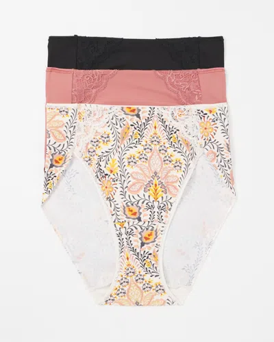 Soma 3-pack Women's Vanishing Tummy High-leg Brief Panty With Lace Size Xl |