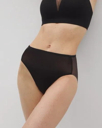 Soma Women's No Show Mesh Back High-leg Panty In Black Size Small |  Vanishing Edge Panties