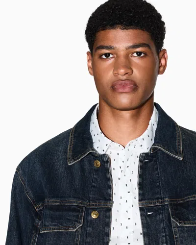 Armani Exchange Slim Fit Stretch Cotton Shirt In Pattern