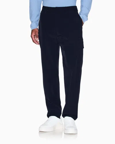 Armani Exchange Stretch Nylon Cargo Trousers In Blue