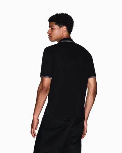 Armani Exchange Polo Shirts In Black