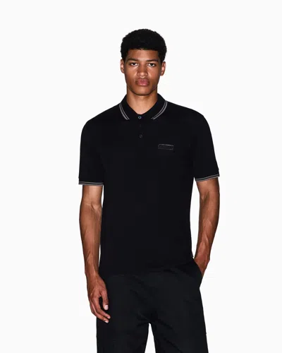 Armani Exchange Polo Shirts In Black