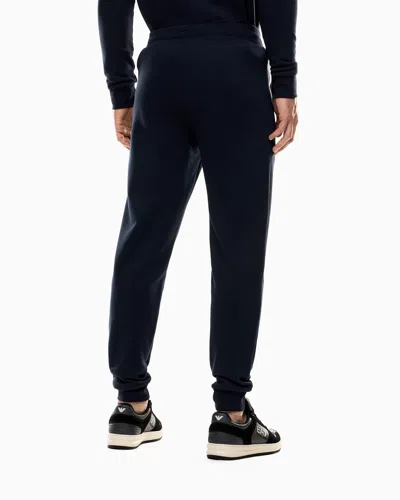 Ea7 Asv 7 Lines Cotton-blend Joggers In Black