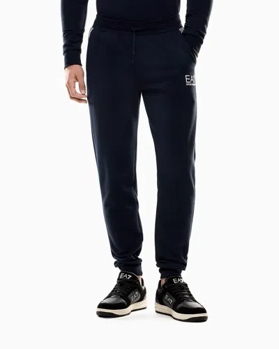 Ea7 Asv 7 Lines Cotton-blend Joggers In Black