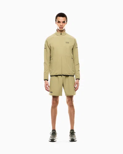 Ea7 Dynamic Athlete Zip-up Sweatshirt In Ventus7 Technical Fabric In Yellow