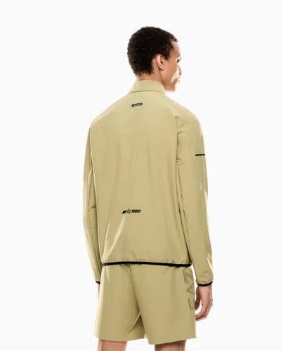 Ea7 Dynamic Athlete Zip-up Sweatshirt In Ventus7 Technical Fabric In Yellow