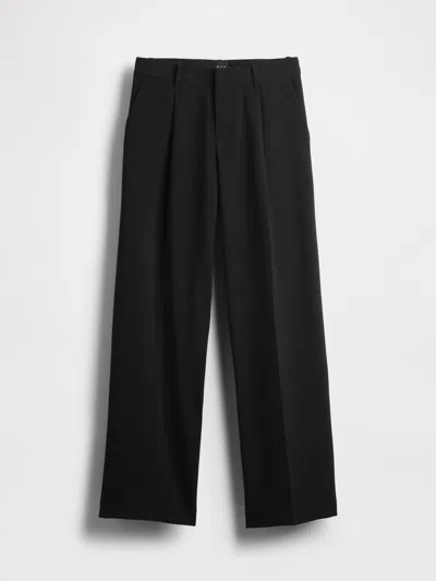 Gap 365 Low Rise Pleated Wide-leg Trousers In Black
