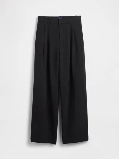 Gap 365 Low Rise Pleated Wide-leg Trousers In Black