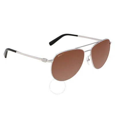 Ferragamo Brown Pilot Sunglasses Sf157s 045 60