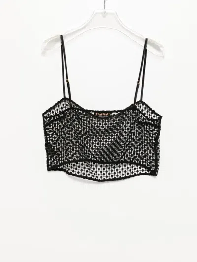 Kiki De Montparnasse Pointillee Cropped Bandeau In Black