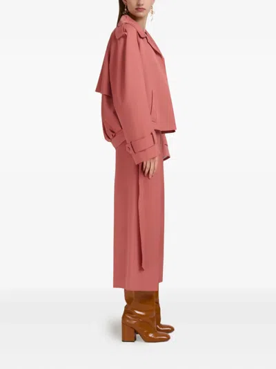 Marni Virgin-wool High-waisted Tailored Trousers In Pink