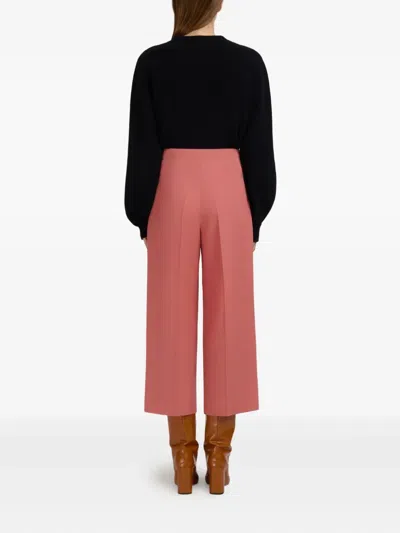 Marni Virgin-wool High-waisted Tailored Trousers In Pink