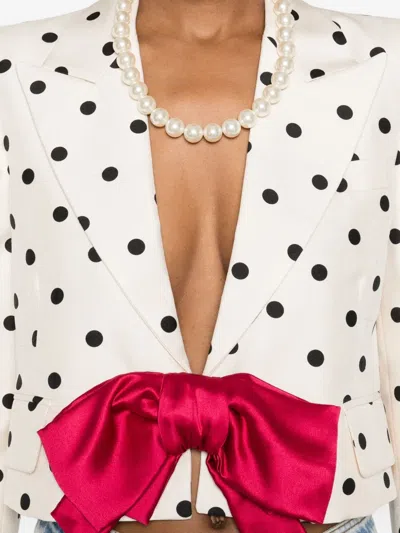 Valentino Polka-dot Bow-detail Jacket