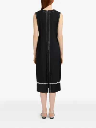 Marni Stitched-detail Sleeveless Midi Dress