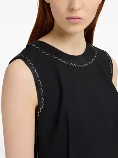 Marni Stitched-detail Sleeveless Midi Dress