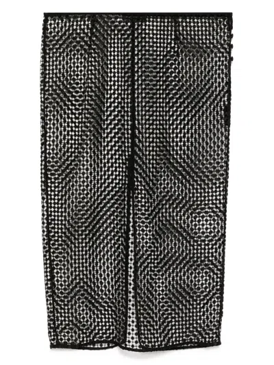 Kiki De Montparnasse Pointillee Midi Skirt In Black