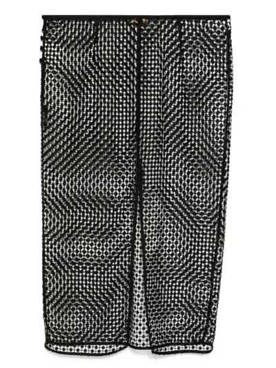 Kiki De Montparnasse Pointillee Midi Skirt In Black