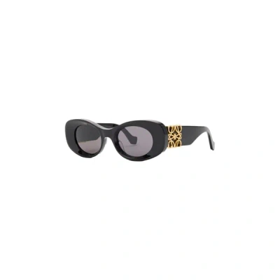 Loewe Beveled Oval Maxi Anagram Sunglasses For Woman In Black