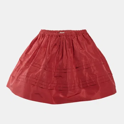 Pre-owned Miu Miu Red Synthetic Flared Mini Skirt M