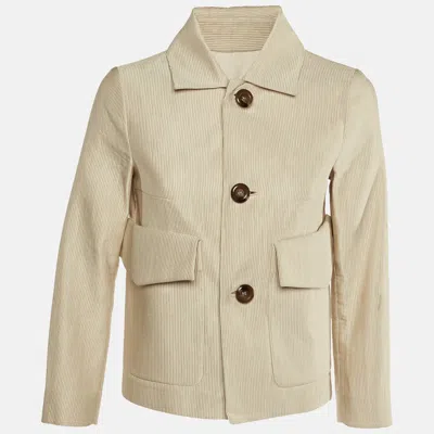Pre-owned Dsquared2 Beige Corduroy Button Front Jacket M In Sand