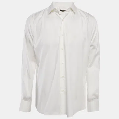 Pre-owned Roberto Cavalli Just Cavalli White Cotton Button Front Shirt Xl