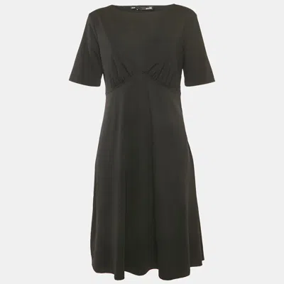 Pre-owned Love Moschino Black Jersey Cut Out Detail Midi Dress L