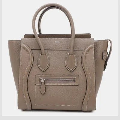 Pre-owned Celine Suri Leather Micro Luggage Shopper Tote In Brown