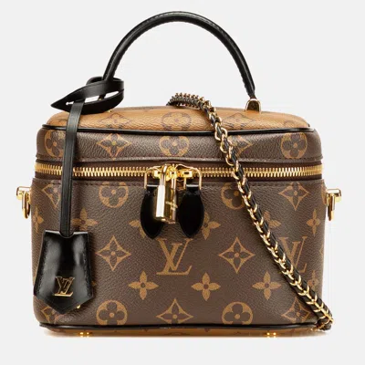 Pre-owned Louis Vuitton Black Brown Monogram Reverse Vanity Pm